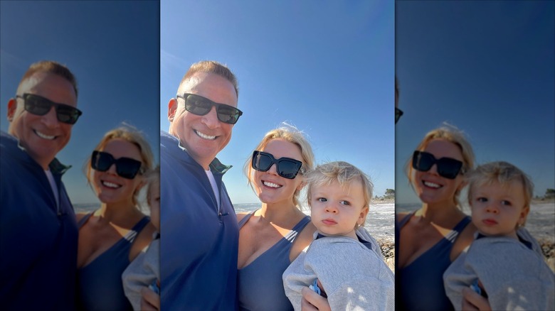 Karoline Leavitt poses with her husband and son