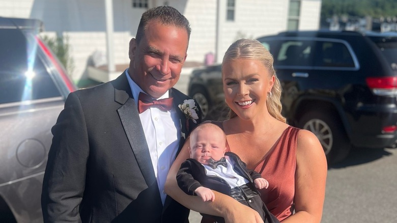 Nicholas Riccio and Karoline Leavitt posing