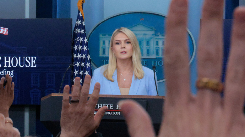 Karoline Leavitt speaking