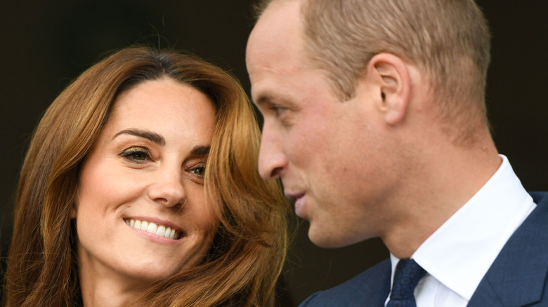 Kate Middleton and Prince William speaking to each other