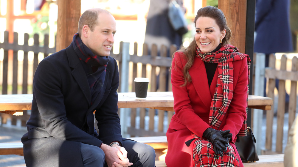 Kate and William outdoors in coats