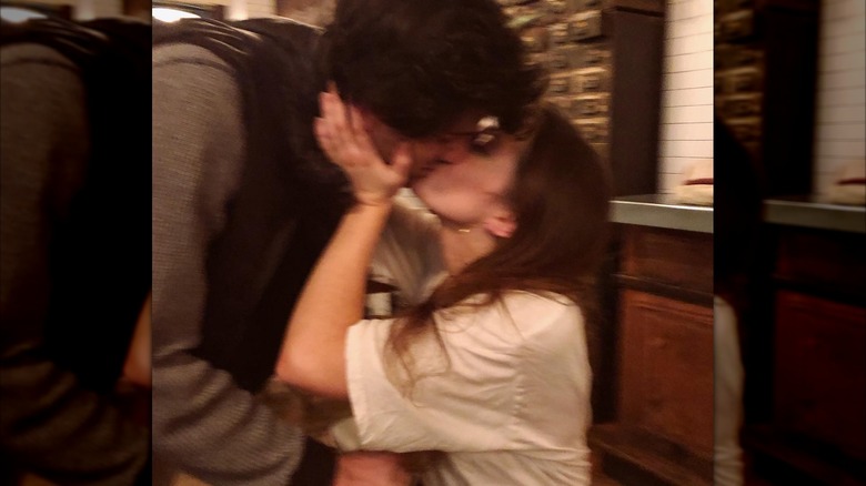 Lily Mo Sheen kisses boyfriend David Schechter