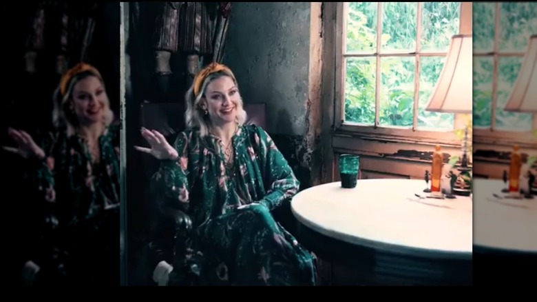 Kate Hudson being interviewed for her clothing line, Happy X Nature