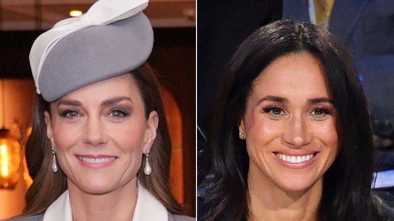Split image of Kate Middleton and Meghan Markle