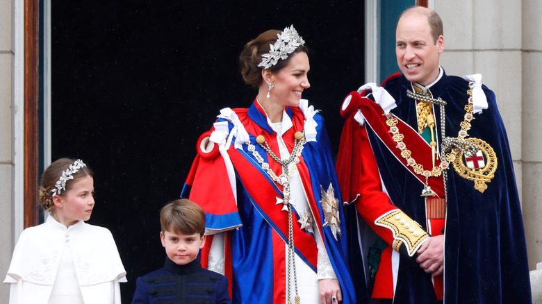 Kate Middleton with Charlotte, George, and William at coronation
