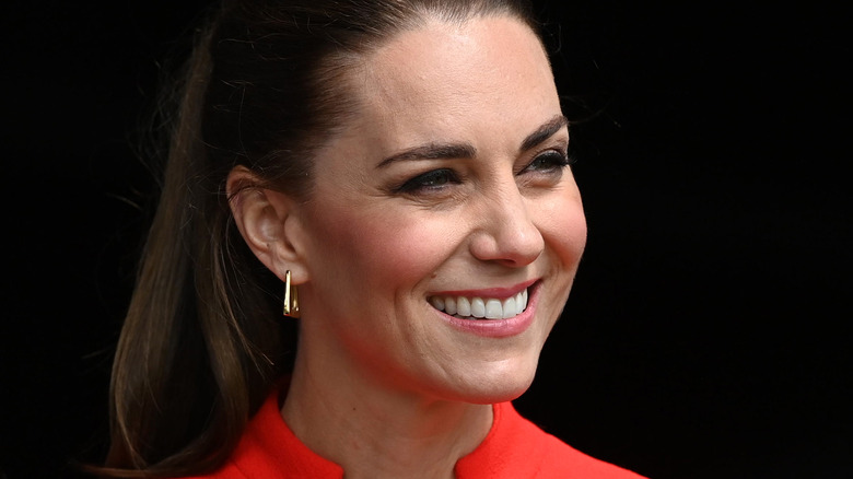 Kate Middleton in orange outfit in Cardiff June 4
