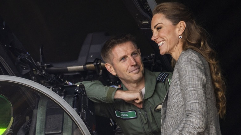 Kate Middleton is shown a Typhoon aircraft at RAF Coningsby in Lincolnshire, England (2025)