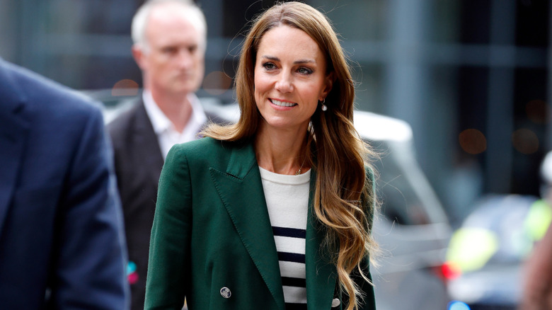 Princess Catherine smiling at the camera