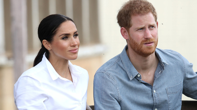 Meghan Markle and Prince Harry during an interview