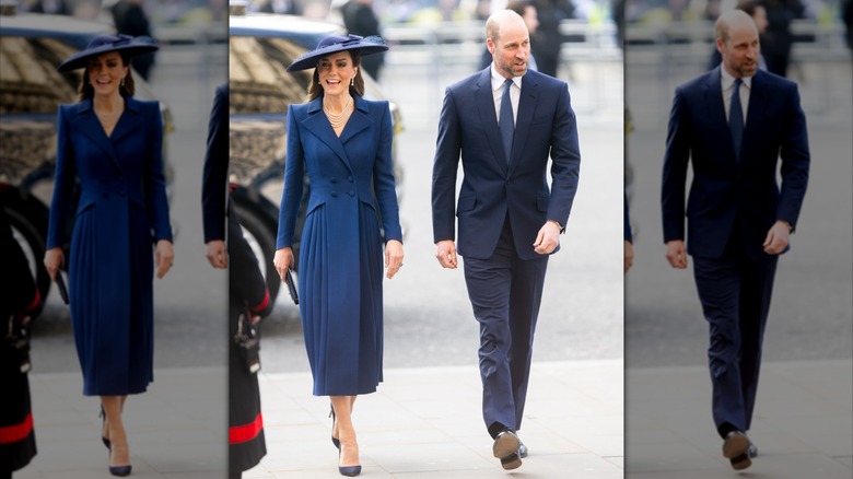 Prince William and Kate Middleton at the Commonwealth Day Service in blue