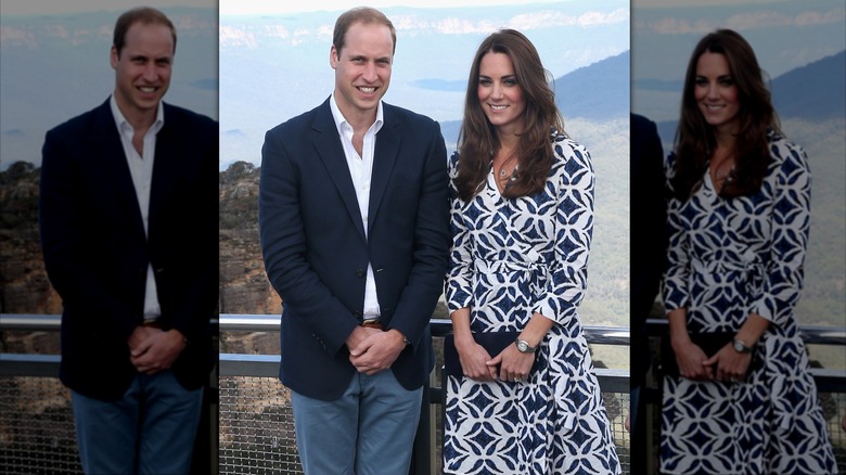Prince William and Kate Middleton in shades of blue and white in Australia