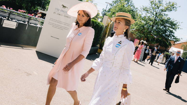 Carole Middleton and Alizee Thevenet walking