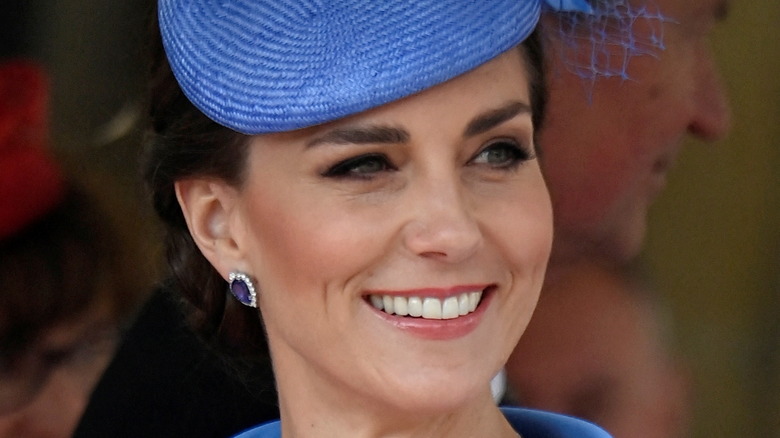 Kate Middleton in blue hat