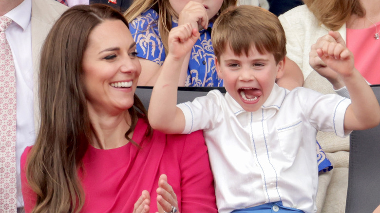 Kate Middleton smiling with Prince Louis