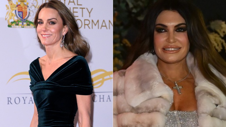 split screen of Kate Middleton and Kimberly Guilfoyle both smiling