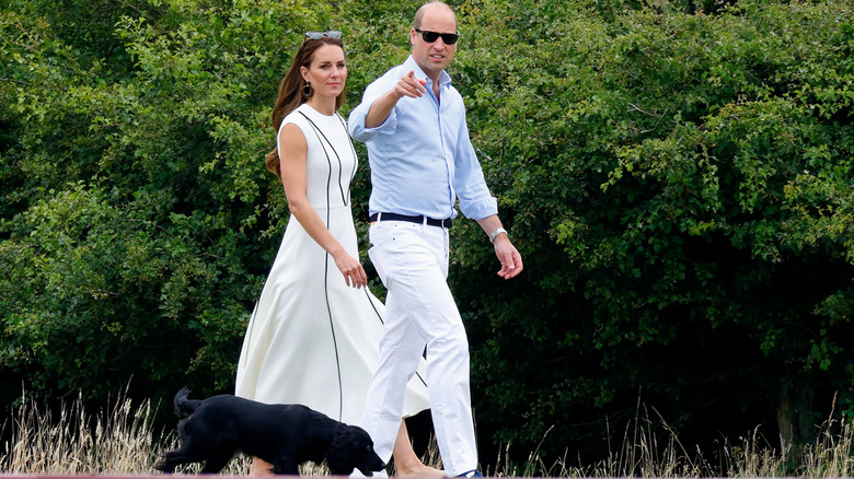 Princess Catherine and Prince William walking their dog