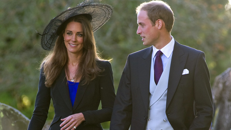 Kate Middleton walking alongside Prince William