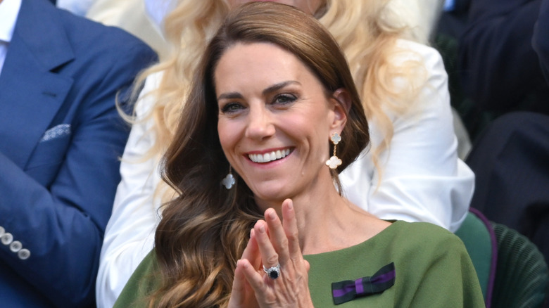 Kate Middleton smiling and clapping