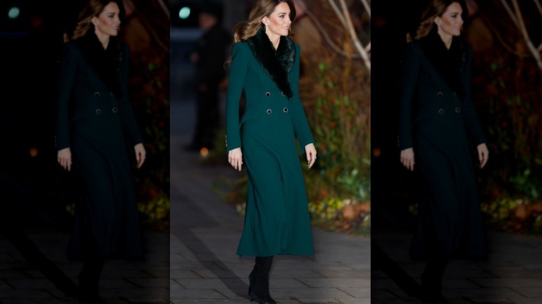 Kate Middleton walking on cement path