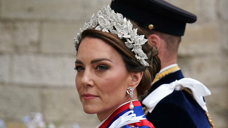 Kate Middleton looking to side