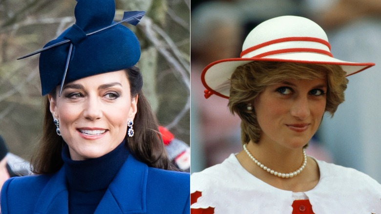 Kate Middleton smiling & Princess Diana smiling