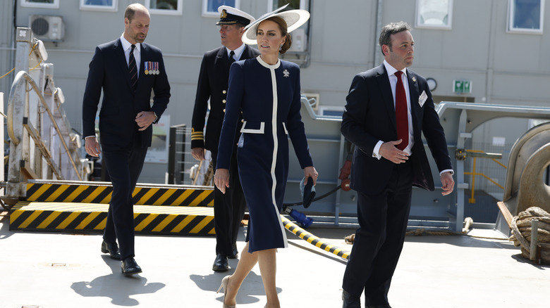 Catherine, Princess of Wales attends the naming ceremony for HMS Glasgow, at the BAE Systems shipyard in Scotstoun, Glasgow, Scotland on May 22, 2025.
