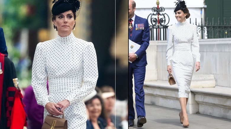 Catherine, Princess of Wales attends the thanksgiving service to mark The 80th anniversary of VE Day at Westminster Abbey on May 08, 2025 in London, England.