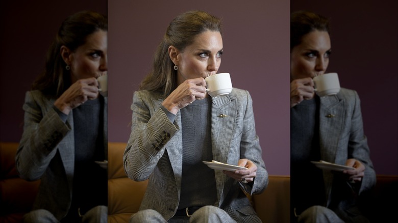 Kate Middleton sipping from a mug