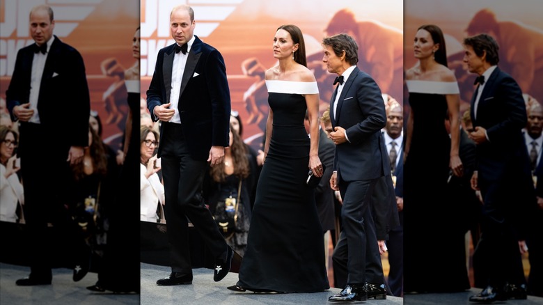 Kate Middleton, Prince William, and Tom Cruise at the 2022 "Top Gun: Maverick" premiere