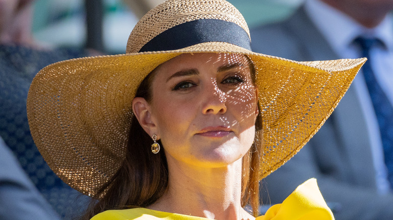 Kate Middleton with a neutral expression