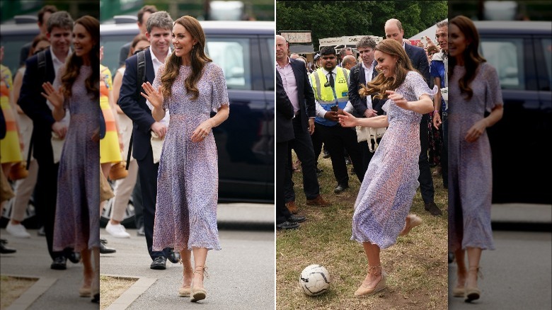 Kate Middleton playing soccer