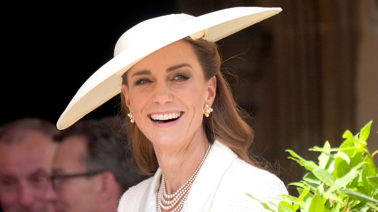 Catherine, Princess of Wales, attends the Order of the Garter service at St George's Chapel, Windsor Castle on June 16, 2025 in Windsor, England.