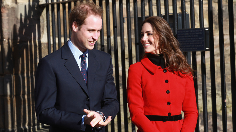Prince William and Kate Middleton smile at the University of St Andrews