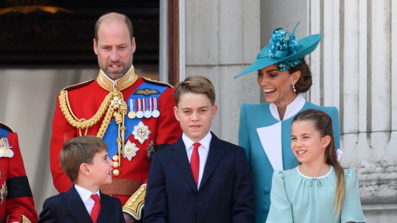 The Prince and Princess of Wales and their children at the Trooping the Colour 2025 celebration