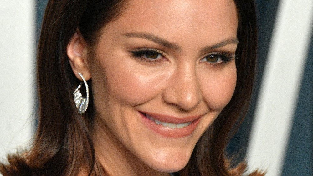 Katharine McPhee smiling on red carpet