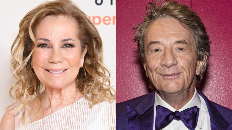 Split image showing Kathie Lee Gifford and Martin Short.