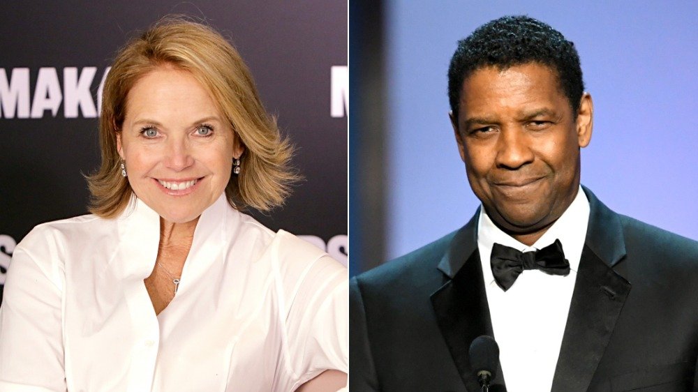 Katie Couric and Denzel Washington