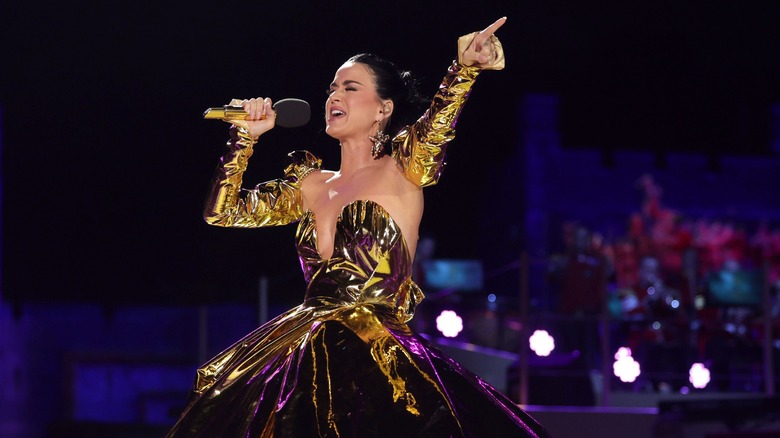 Katy Perry singing microphone
