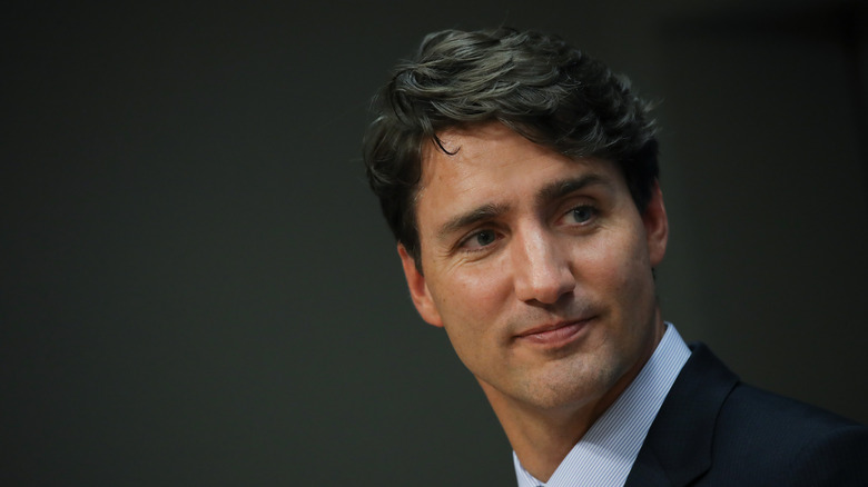 Close up of Justin Trudeau at an event