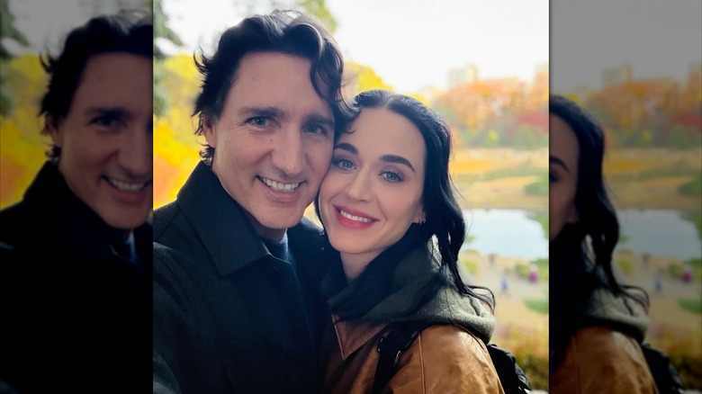 Justin Trudeau and Katy Perry standing cheek to cheek