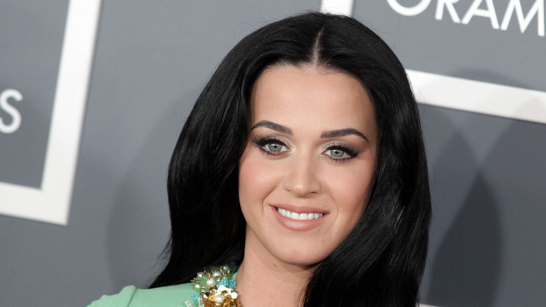 Katy Perry wearing a mint green gown