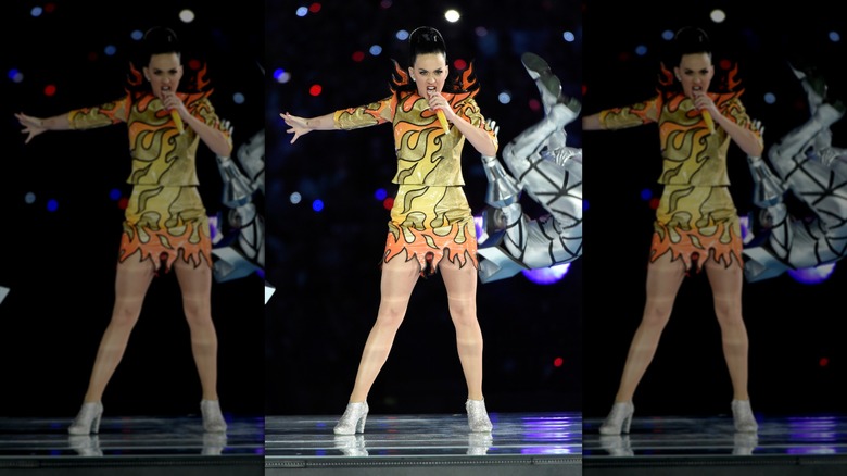 Katy Perry performing at the Super Bowl in 2015