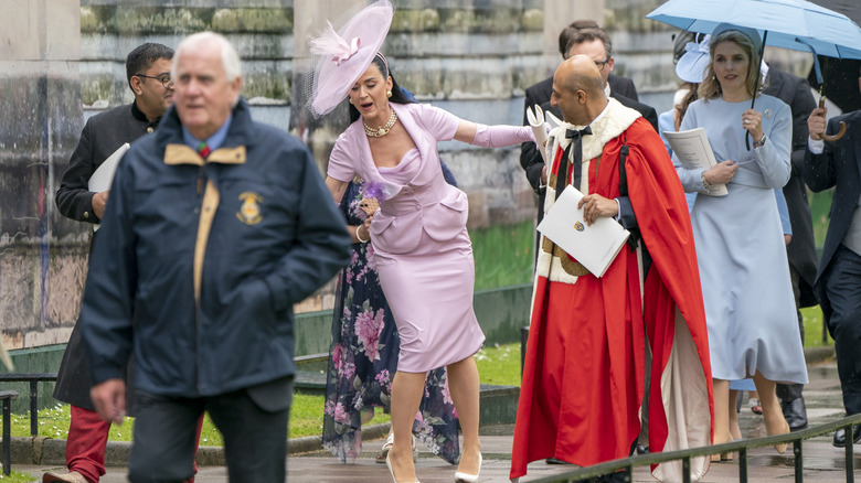 Katy Perry nearly falling outdoors after King Charles' coronation