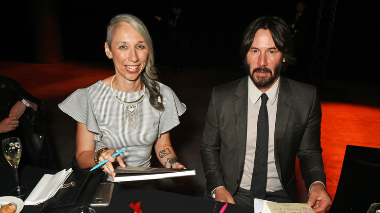 Alexandra Grant and Keanu Reeves at UNAIDS Gala