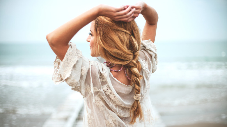 Woman's sagging braid