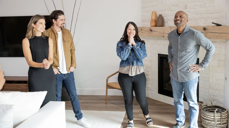 Kele and Christina reveal an interior with clients
