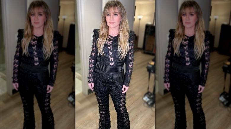 Kelly Clarkson donning a Zhivago jumpsuit