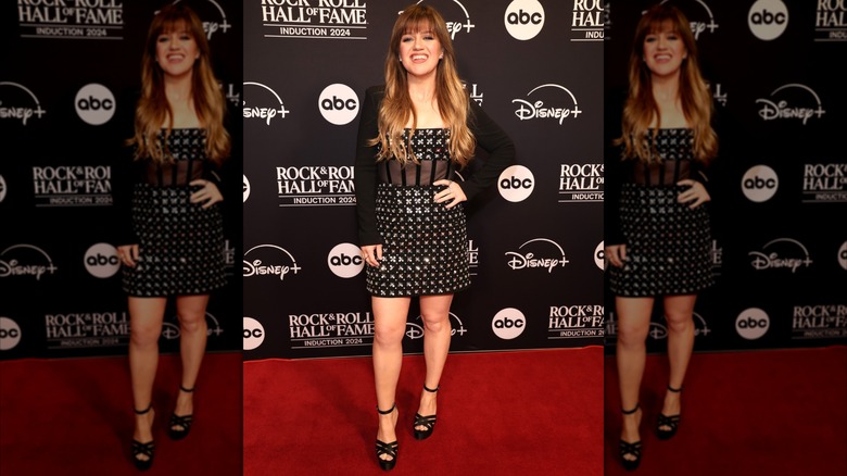 Kelly Clarkson wearing metallic mini-dress at the 2024 Rock & Roll Hall Of Fame Induction Ceremony