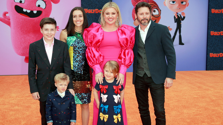 Kelly Clarkson and Brandon Blackstock with their children.