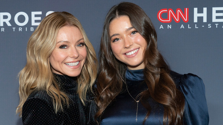 Kelly Ripa Lola Consuelos smiling red carpet